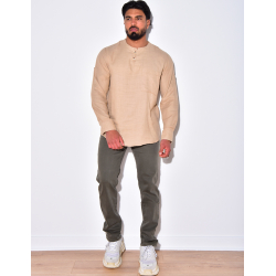 T-shirt en lin manches longues T-shirt en lin manches longues