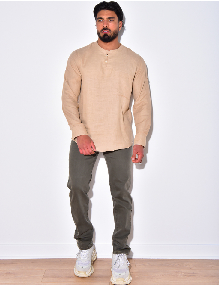 T-shirt en lin manches longues T-shirt en lin manches longues