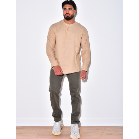 T-shirt en lin manches longues T-shirt en lin manches longues