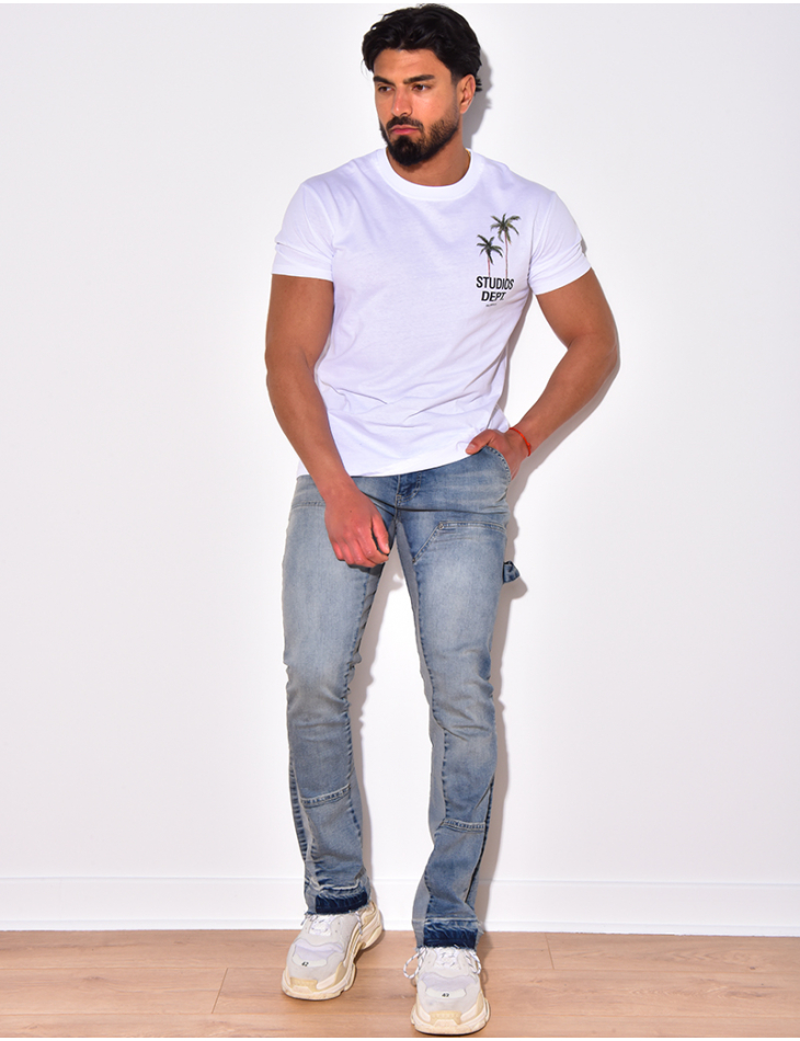 Jeans à poches délavé