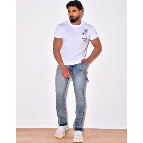 Jeans à poches délavé