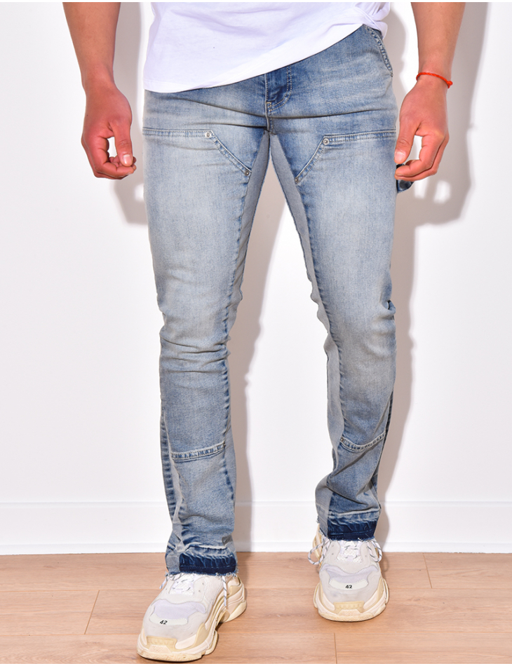 Jeans à poches délavé