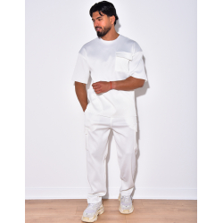 Ensemble t-shirt à poches et pantalon cargo côtelé Ensemble t-shirt à poches et pantalon cargo côtelé