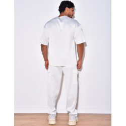 Ensemble t-shirt à poches et pantalon cargo côtelé Ensemble t-shirt à poches et pantalon cargo côtelé