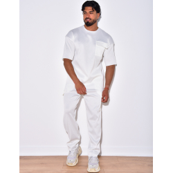 Ensemble t-shirt à poches et pantalon cargo côtelé Ensemble t-shirt à poches et pantalon cargo côtelé