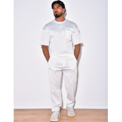 Ensemble t-shirt à poches et pantalon cargo côtelé Ensemble t-shirt à poches et pantalon cargo côtelé