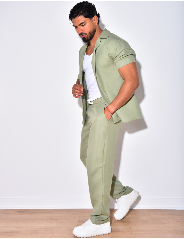 Ensemble pantalon et chemise en coton Ensemble pantalon et chemise en coton