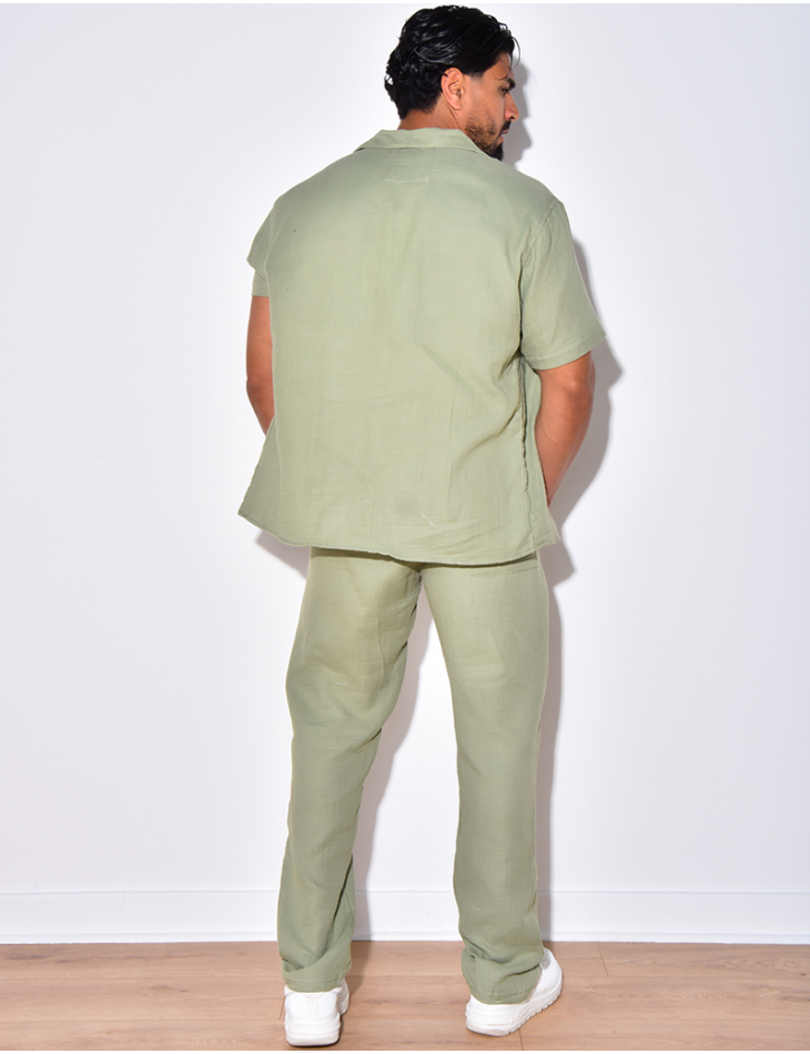 Ensemble pantalon et chemise en coton Ensemble pantalon et chemise en coton
