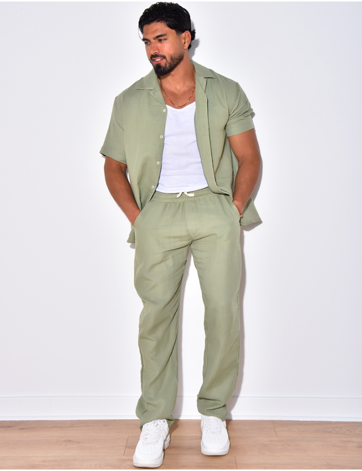 Ensemble pantalon et chemise en coton Ensemble pantalon et chemise en coton