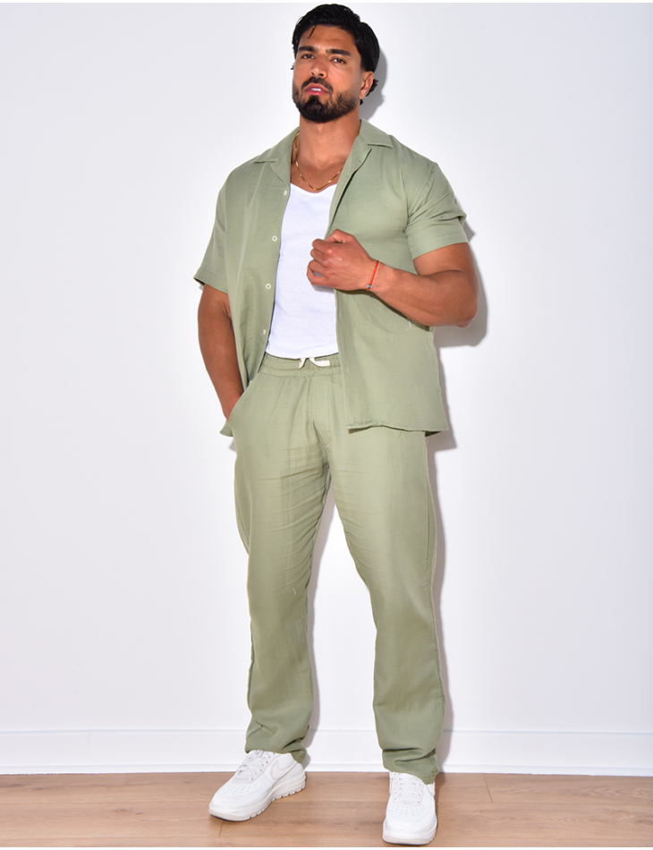 Ensemble pantalon et chemise en coton Ensemble pantalon et chemise en coton