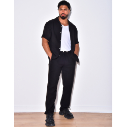 Ensemble pantalon et chemise en coton