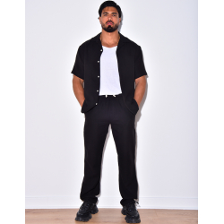 Ensemble pantalon et chemise en coton