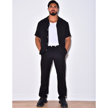 Ensemble pantalon et chemise en coton