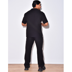 Ensemble pantalon et chemise en coton