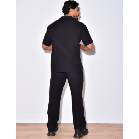 Ensemble pantalon et chemise en coton