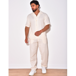 Ensemble pantalon et chemise en coton