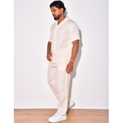 Ensemble pantalon et chemise en coton