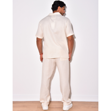 Ensemble pantalon et chemise en coton