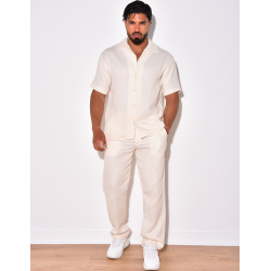 Ensemble pantalon et chemise en coton
