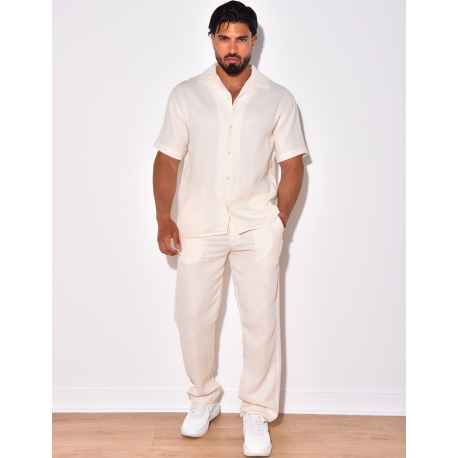 Ensemble pantalon et chemise en coton