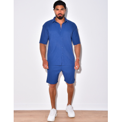 Ensemble short et chemise côtelé Ensemble short et chemise côtelé