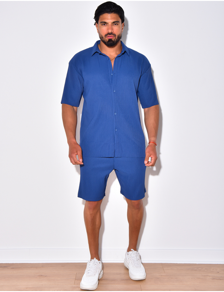 Ensemble short et chemise côtelé Ensemble short et chemise côtelé