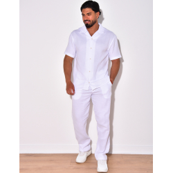 Ensemble pantalon et chemise en coton