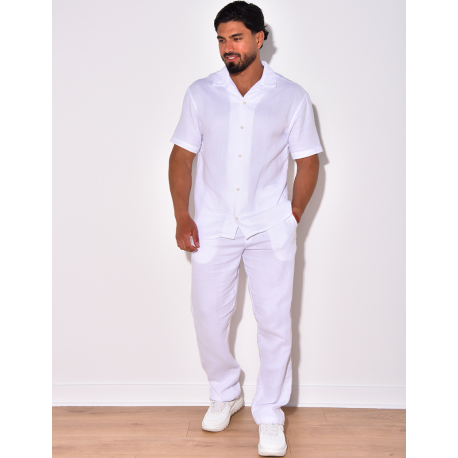 Ensemble pantalon et chemise en coton