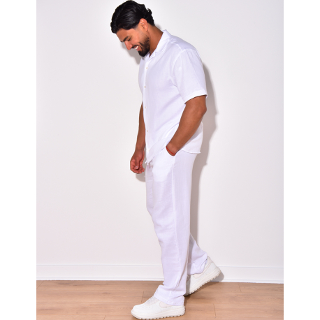 Ensemble pantalon et chemise en coton
