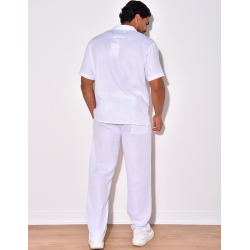 Ensemble pantalon et chemise en coton