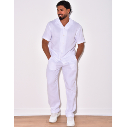 Ensemble pantalon et chemise en coton