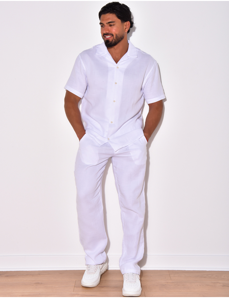 Ensemble pantalon et chemise en coton
