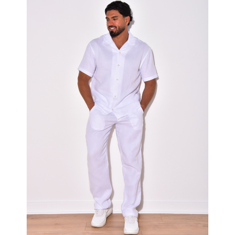Ensemble pantalon et chemise en coton