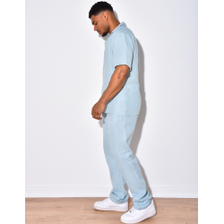 Ensemble pantalon et chemise en coton