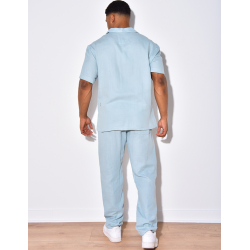 Ensemble pantalon et chemise en coton