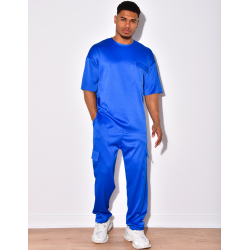 Ensemble t-shirt à poches et pantalon cargo côtelé Ensemble t-shirt à poches et pantalon cargo côtelé