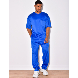Ensemble t-shirt à poches et pantalon cargo côtelé Ensemble t-shirt à poches et pantalon cargo côtelé