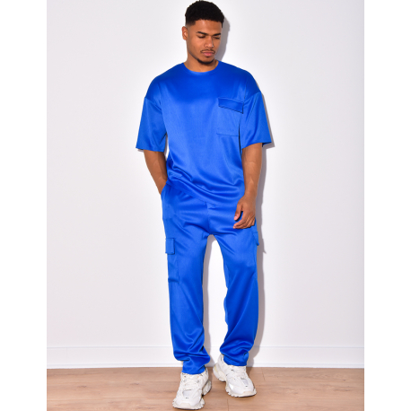 Ensemble t-shirt à poches et pantalon cargo côtelé Ensemble t-shirt à poches et pantalon cargo côtelé