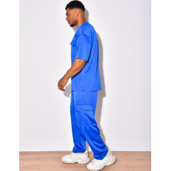 Ensemble t-shirt à poches et pantalon cargo côtelé Ensemble t-shirt à poches et pantalon cargo côtelé