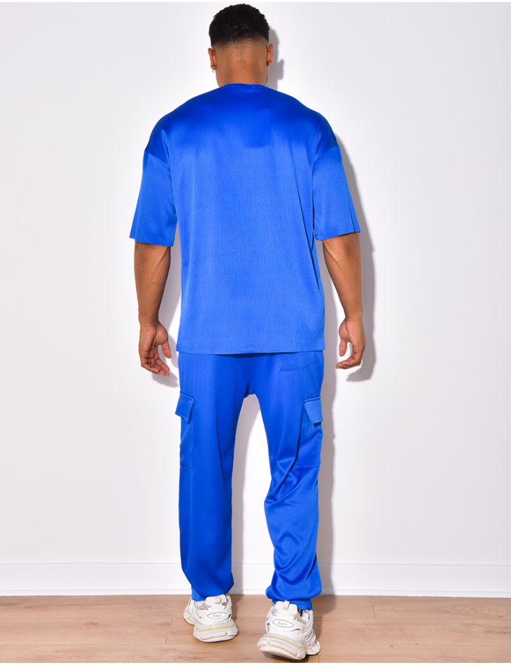 Ensemble t-shirt à poches et pantalon cargo côtelé Ensemble t-shirt à poches et pantalon cargo côtelé