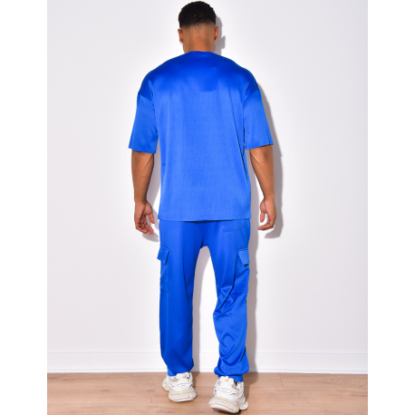 Ensemble t-shirt à poches et pantalon cargo côtelé Ensemble t-shirt à poches et pantalon cargo côtelé