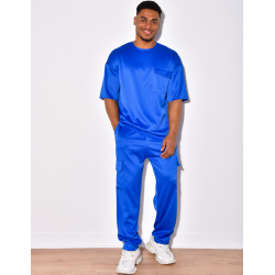 Ensemble t-shirt à poches et pantalon cargo côtelé Ensemble t-shirt à poches et pantalon cargo côtelé