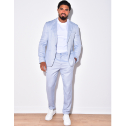 Ensemble de costume 2 pièce veste ceinturée et pantalon