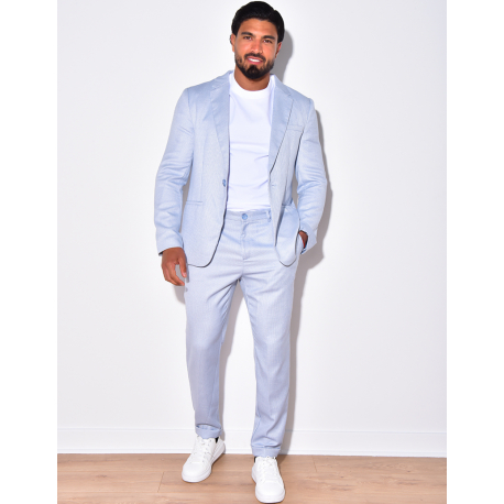 Ensemble de costume 2 pièce veste ceinturée et pantalon