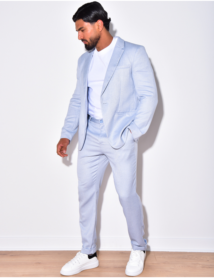 Ensemble de costume 2 pièce veste ceinturée et pantalon