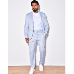 Ensemble de costume 2 pièce veste ceinturée et pantalon