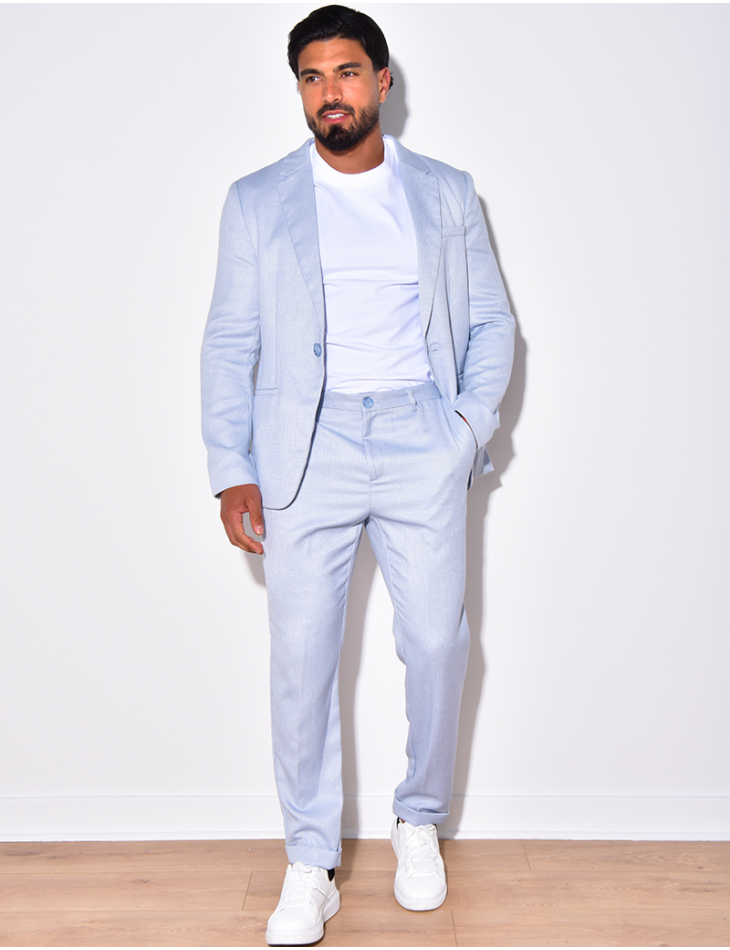 Ensemble de costume 2 pièce veste ceinturée et pantalon