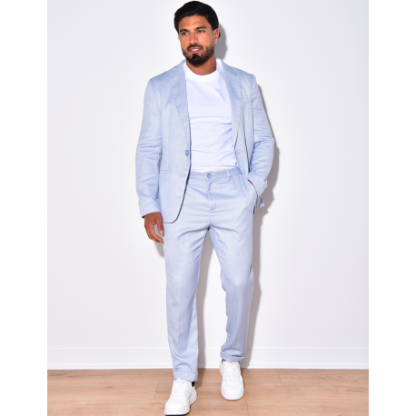 Ensemble de costume 2 pièce veste ceinturée et pantalon