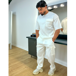 Ensemble t-shirt à poches et pantalon cargo côtelé Ensemble t-shirt à poches et pantalon cargo côtelé