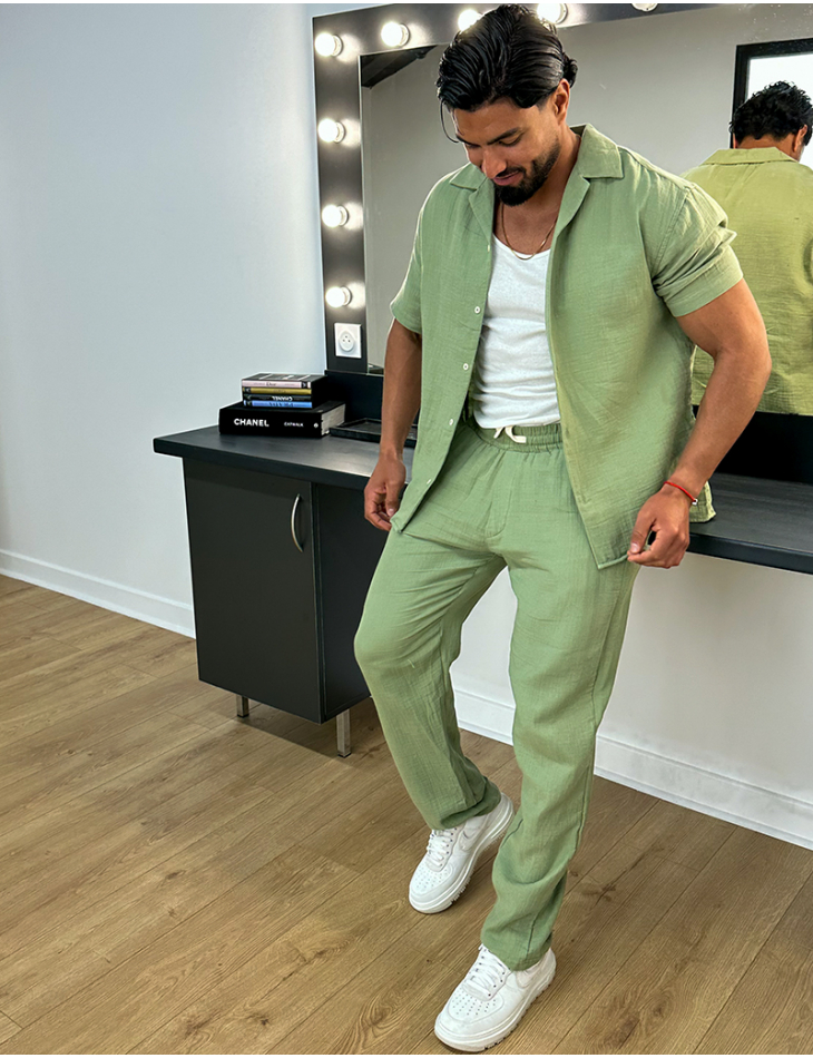 Ensemble pantalon et chemise en coton Ensemble pantalon et chemise en coton